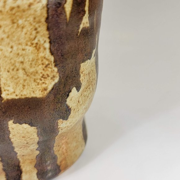 Handmade Vase Stoneware Brown and Sand Color 6" - Picture 3 of 7